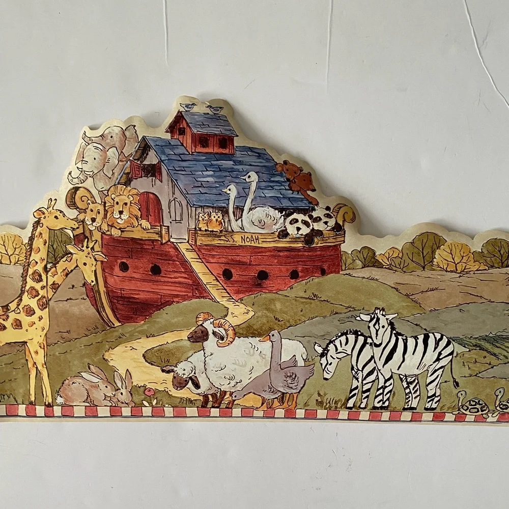 NOAH'S ARK wallpaper border wallpaper aproximativ 17’ft NEW Nursery